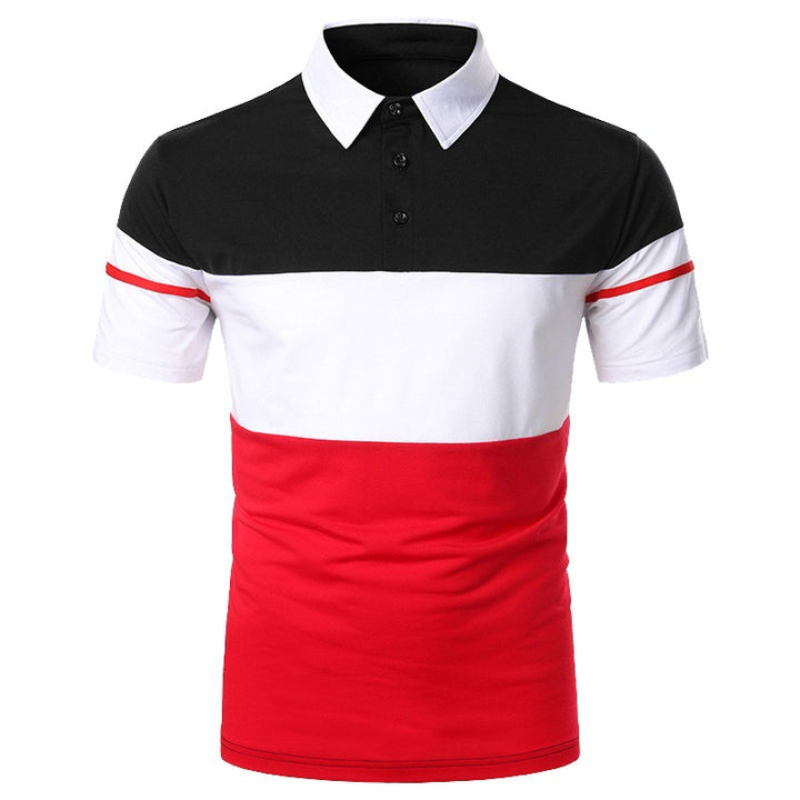 Men's polo shirt with contrasting block stripes and modern cut Lisslune