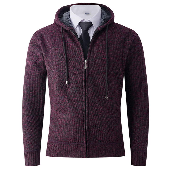 Men's fashionable cardigan with hood and zipper Lisslune