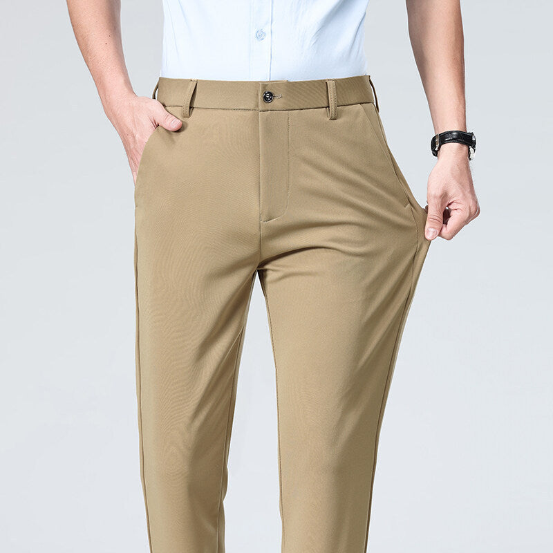 Men's elegant office pants with elastic waistband and breathable material Lisslune
