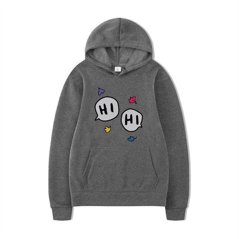 Women's hoodie with creative cartoon design and kangaroo pocket Lisslune