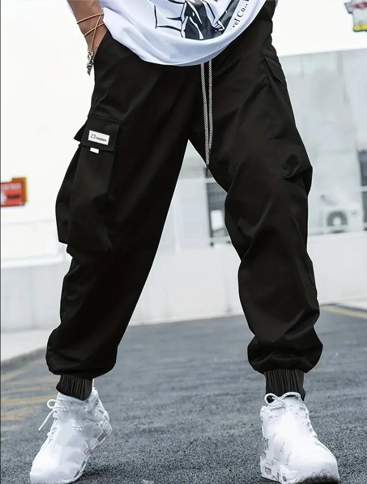 Women's Cargo Jogging Pants with Side Pockets and Elastic Cuffs Lisslune