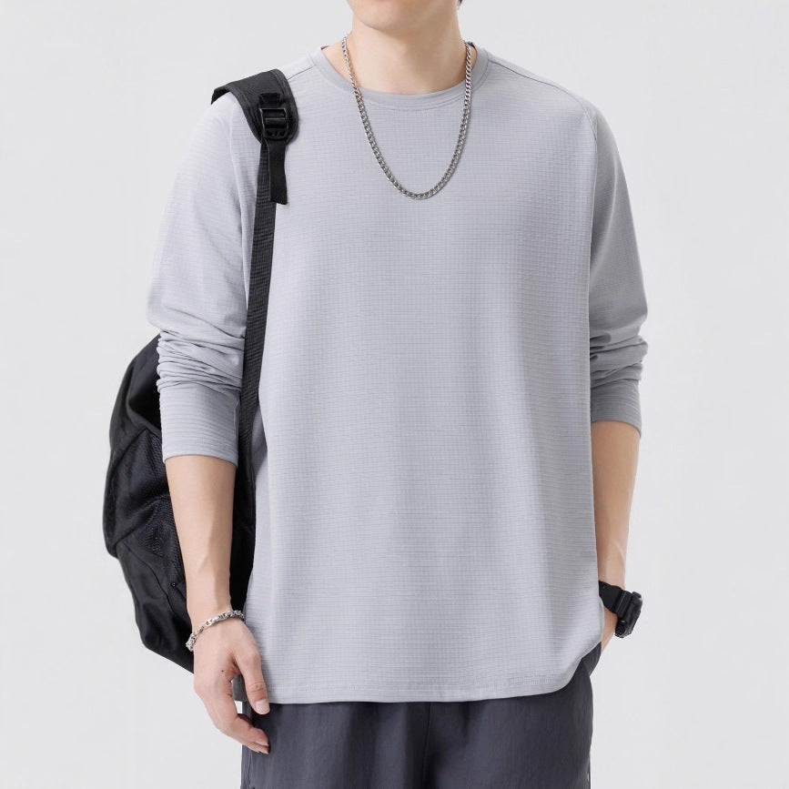 Men's breathable long sleeve t-shirt with modern structures Lisslune