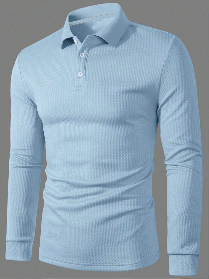 Men's Long Sleeve Polo Shirt Lisslune