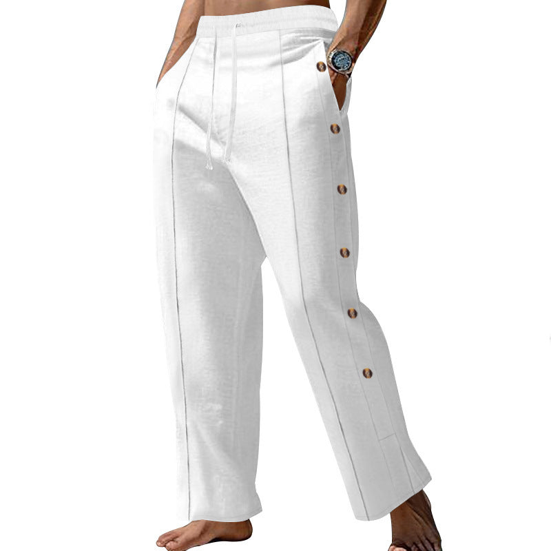 Men's elegant summer pants with side buttons Lisslune