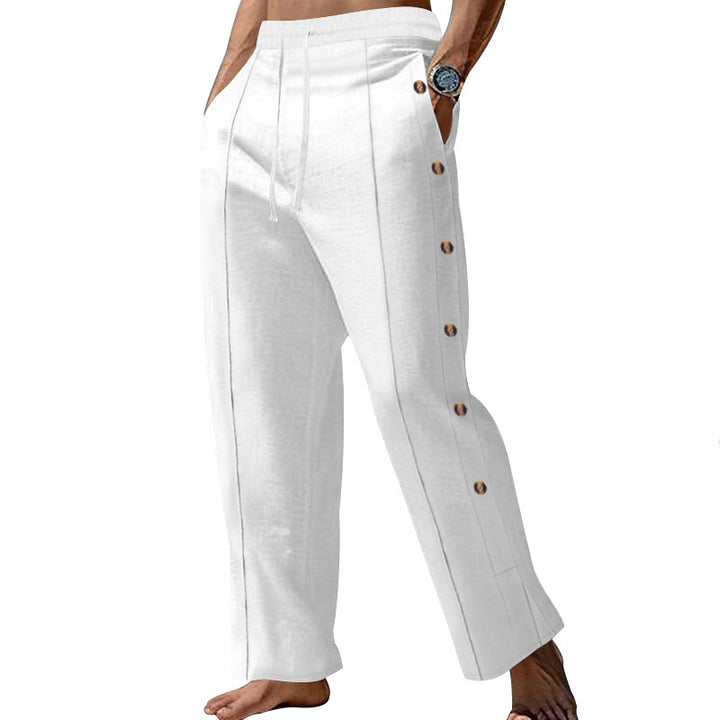 Men's elegant summer pants with side buttons Lisslune