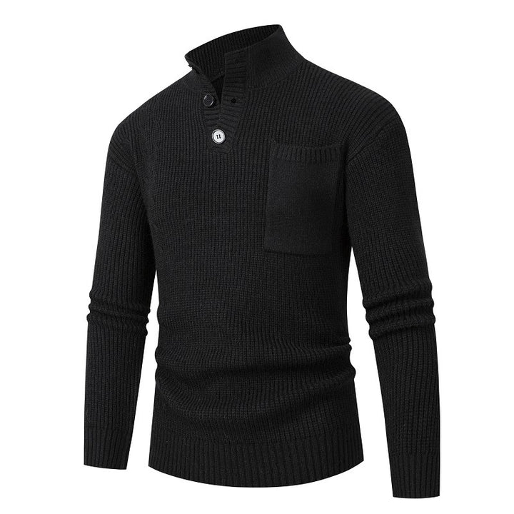 Men's High-Quality Sweater with Modal Pattern and Chest Pocket Lisslune