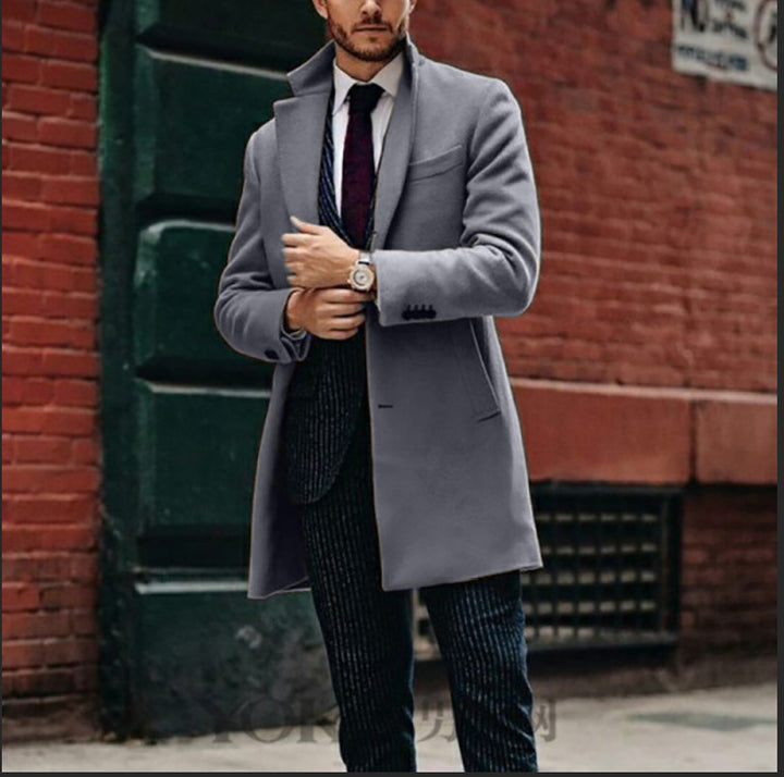 Men's elegant wool coat with stylish lapels and practical side pockets Lisslune