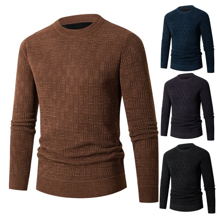 Men's stylish knitted sweater with unique textured design Lisslune