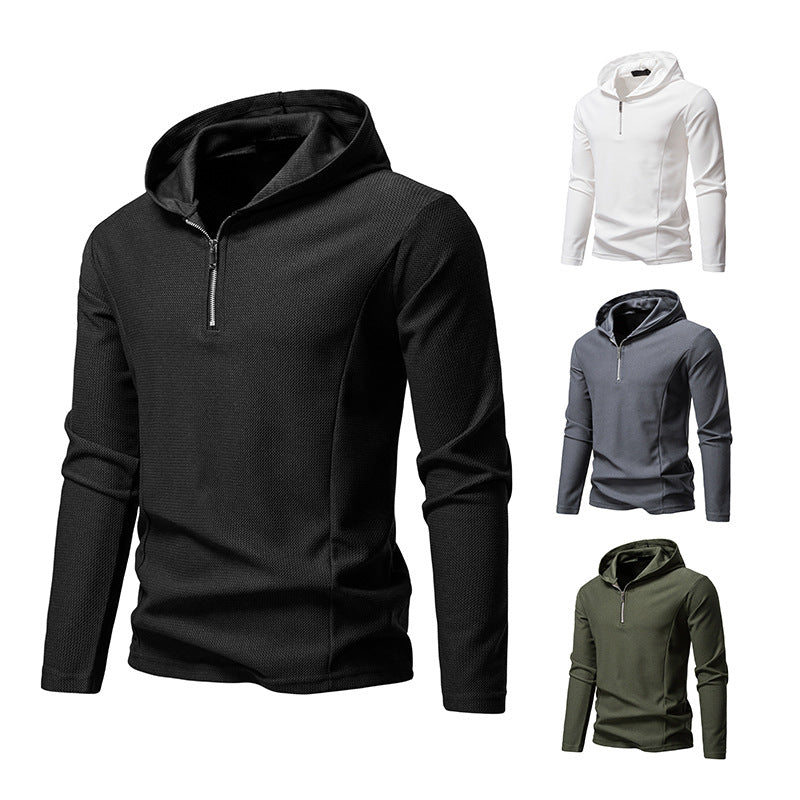 Men's functional sweater with modern zipper and breathable texture Lisslune