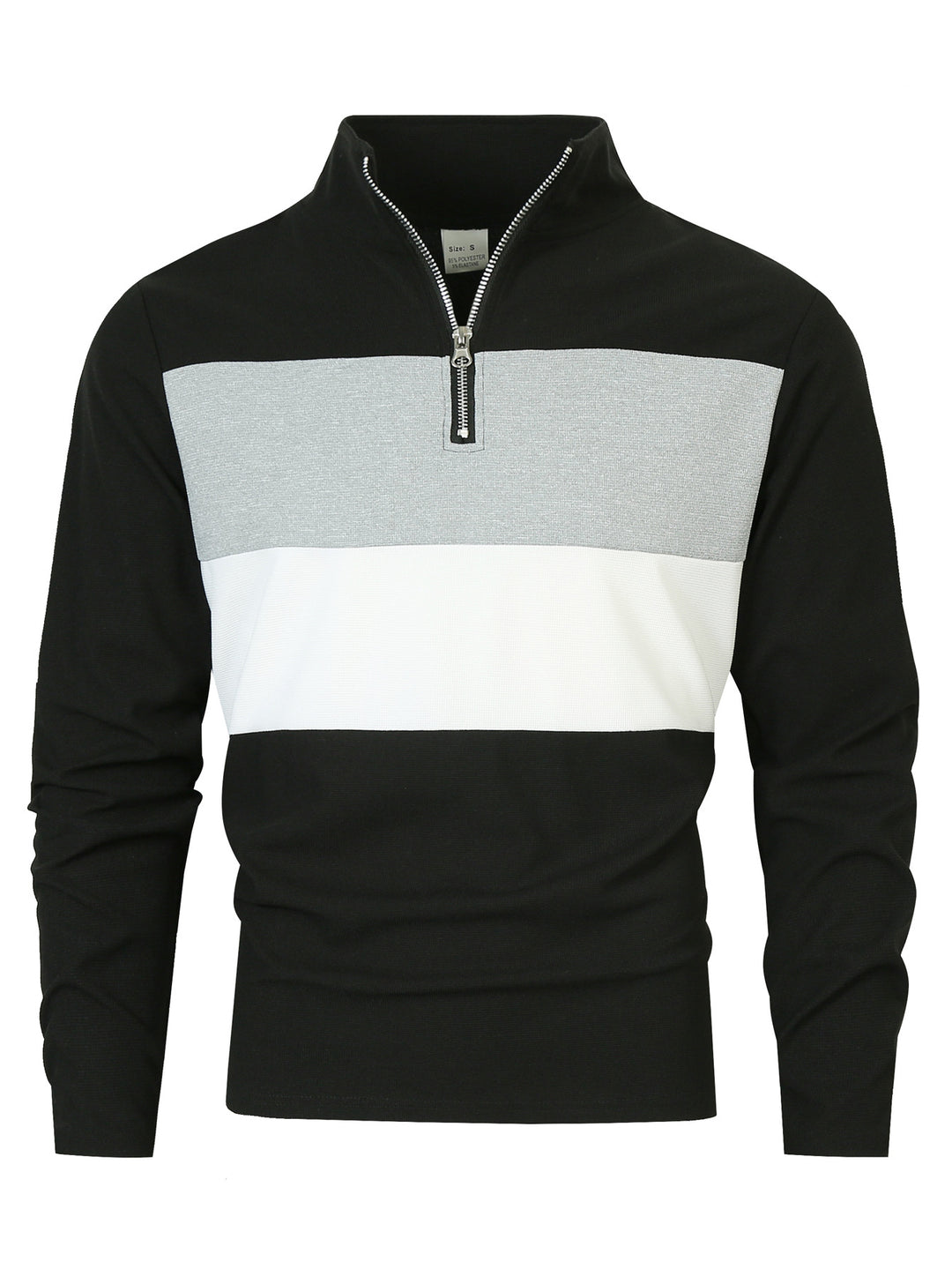 Men's sports pullover with modern stand-up collar and zipper Lisslune
