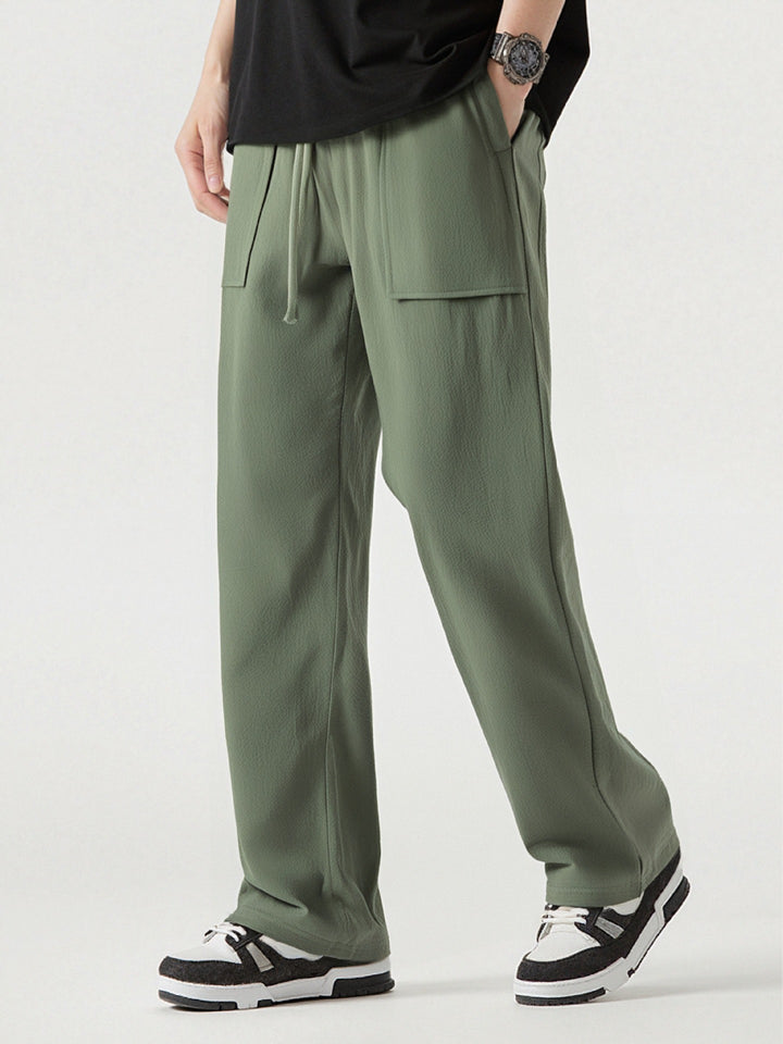 Men's Comfortable Cargo Pants with Practical Pockets and Elastic Waistband Lisslune
