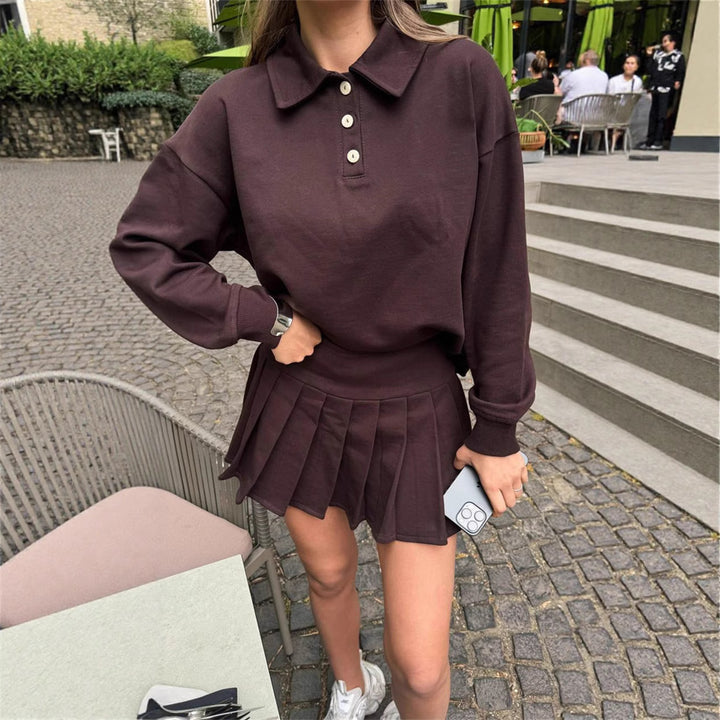 Ladies Sporty Polo and Skirt Set Lisslune