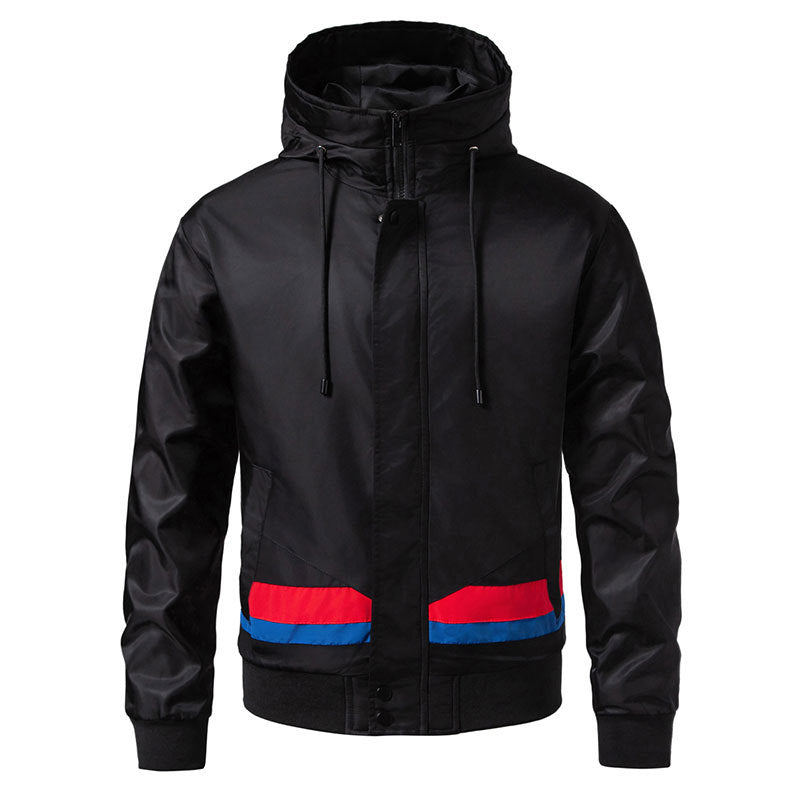 Men's sporty transitional jacket with adjustable hood and reflective accents Lisslune