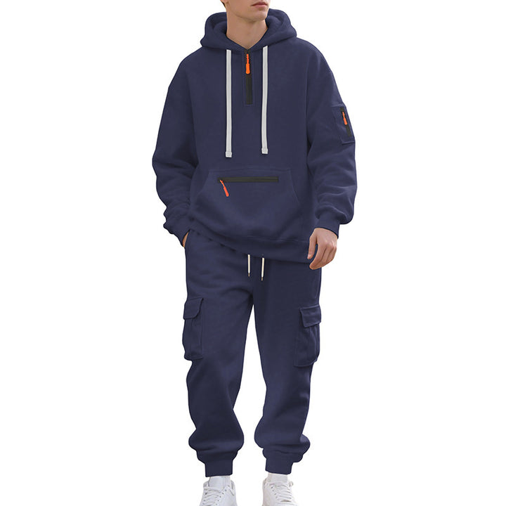 Men's sporty hoodie set with practical pockets and modern design Lisslune