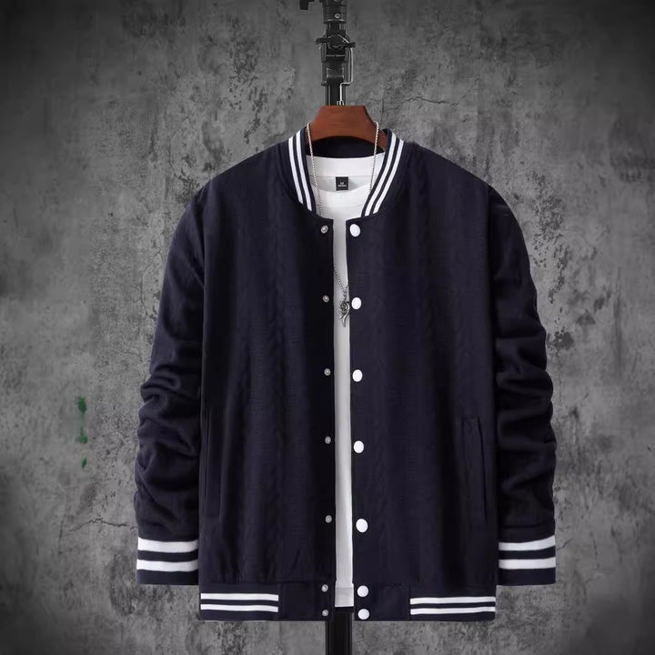 Men's sporty bomber jacket with striped collar Lisslune