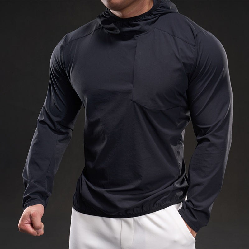 Men's Breathable Long Sleeve Shirt with Hood Lisslune
