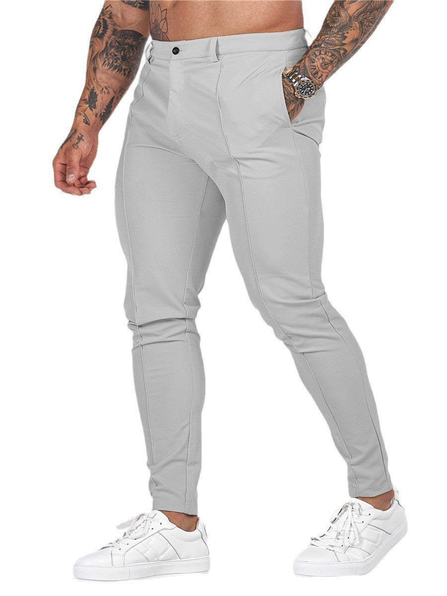 Men's Fashion Slim-Fit Jogging Pants with Elastic Waistband and Side Pockets Lisslune