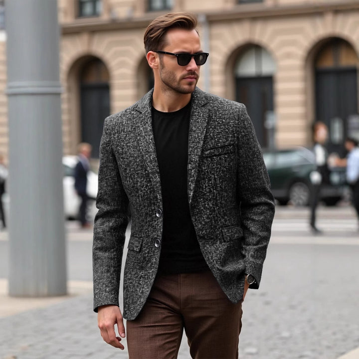 Men's elegant textured blazer with modern fabric and stylish details Lisslune
