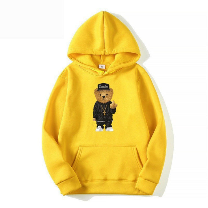 Women’s hoodie with artistic bear design and kangaroo pocket Lisslune