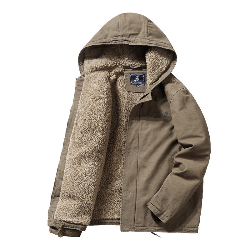 Men's warm fleece jacket with hood and insulating inner lining Lisslune