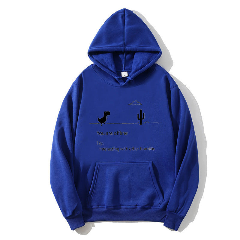 Ladies hoodie with creative dinosaur and interaction motif Lisslune