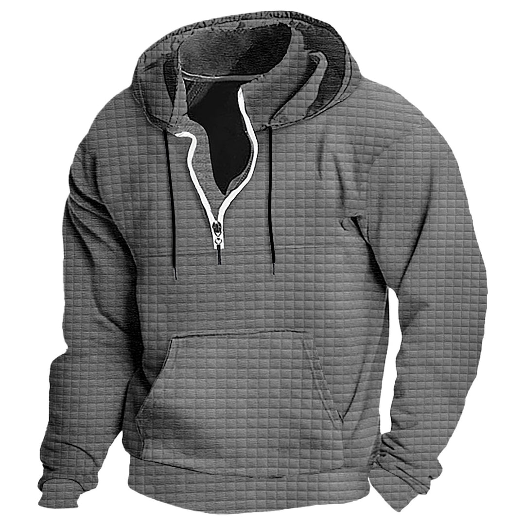 Men's hooded sweatshirt with textured design and practical zipper Lisslune