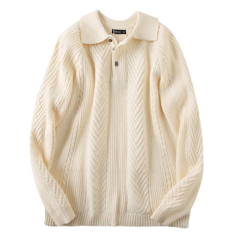 Men's Fashionable Knit Pullover with Removable Collar Lisslune