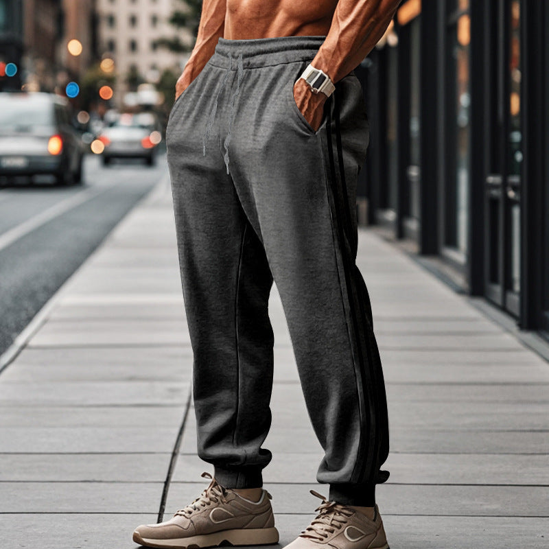 Men's sporty training pants with side stripes Lisslune