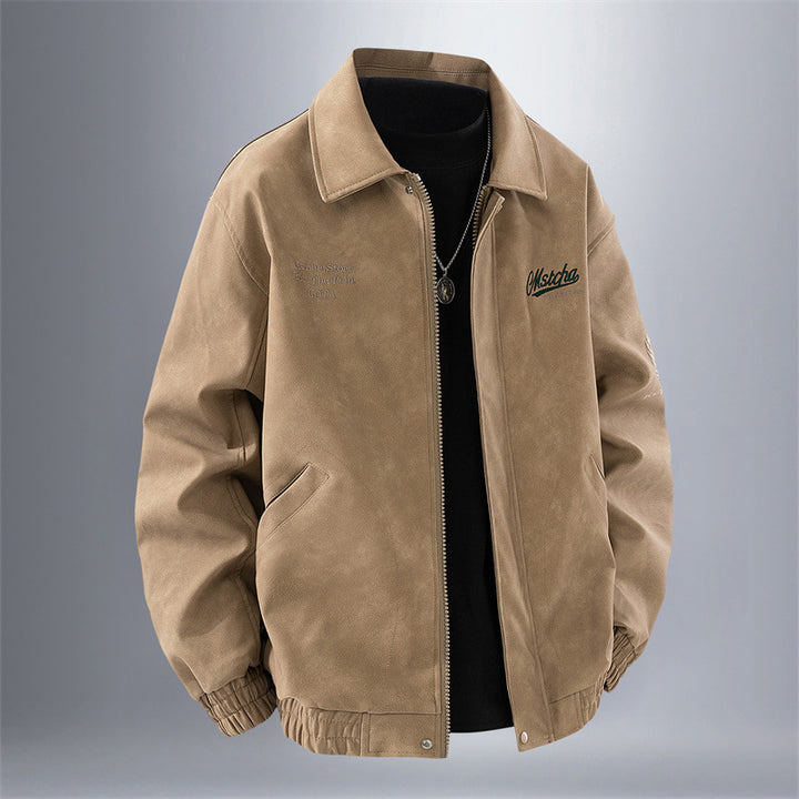 Men's Casual Transitional Jacket with Practical Zipper and Elastic Waistband Lisslune