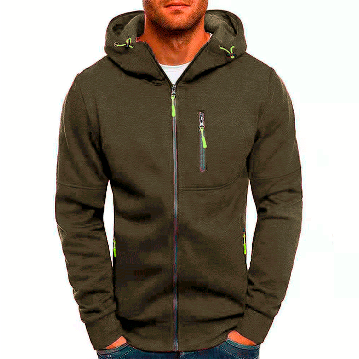 Men's functional jacket with practical zip pockets and adjustable hood edge Lisslune