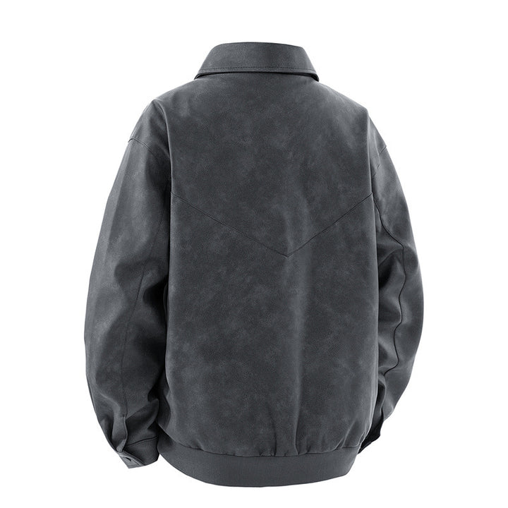 Men's stylish synthetic leather jacket with elegant design and practical zip pockets Lisslune