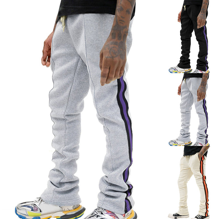 Men's sporty sweatpants with side stripes and adjustable waistband Lisslune