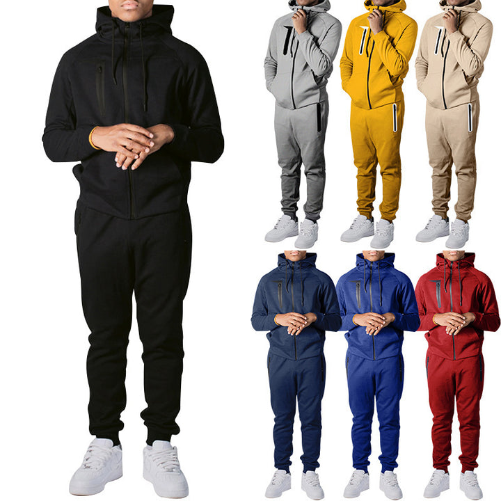 Men's sporty leisure set with highly elastic jacket and comfortable jogger pants Lisslune