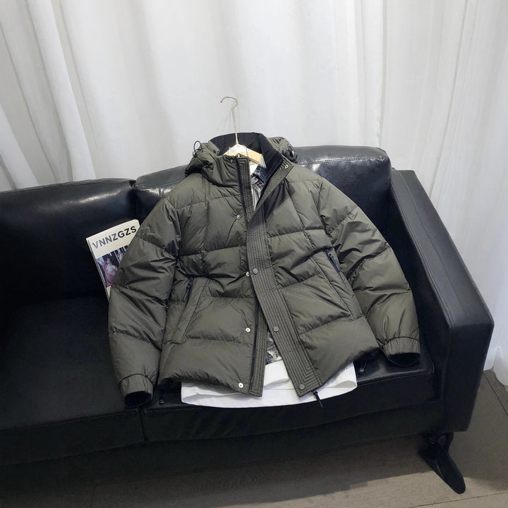 Men's Warm and Insulated Quilted Jacket with Adjustable Hood Design Lisslune