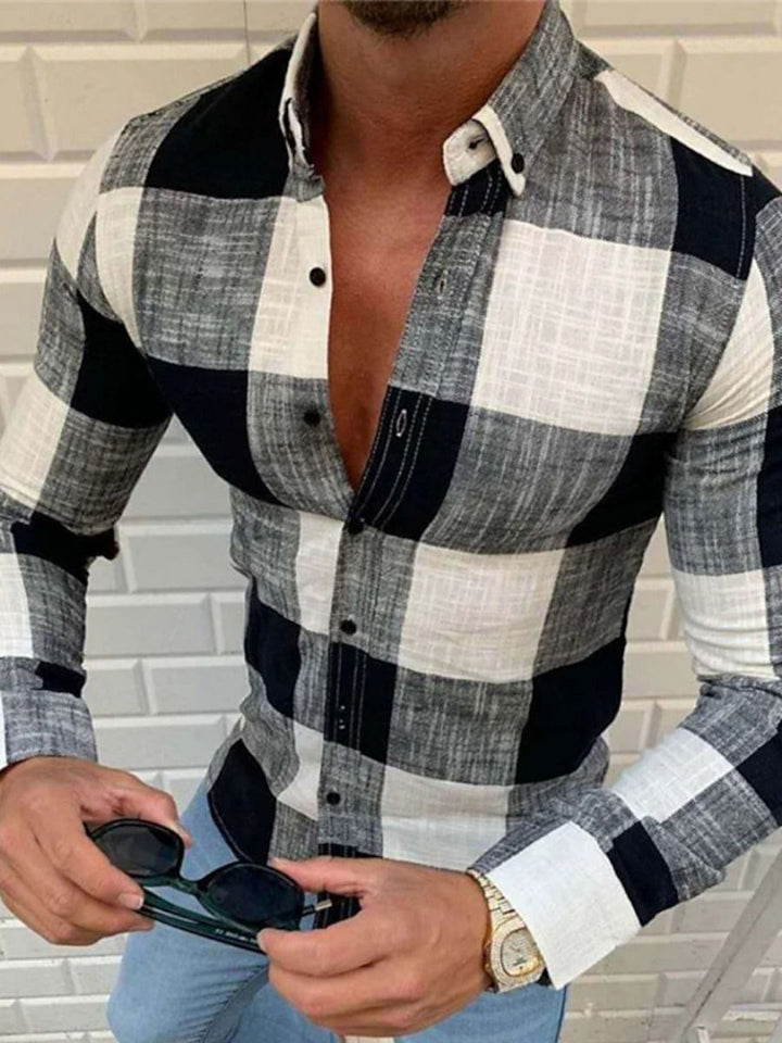 Men's Long Sleeve Shirt with Unique Octopus Print Lisslune