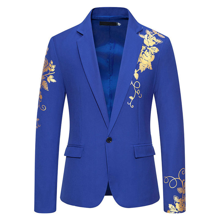 Men's elegant blazer with floral embroidery design and fine details Lisslune