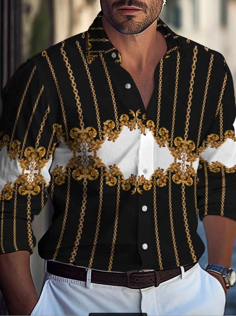 Men's shirt with modern brush pattern Lisslune