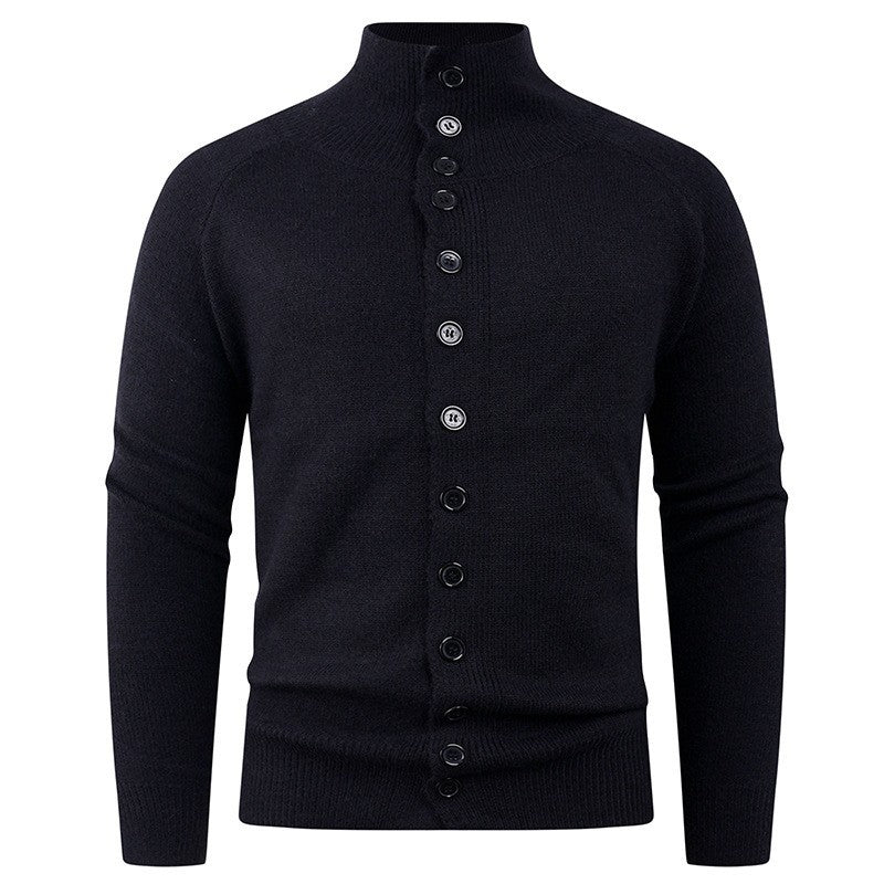 Men's cardigan with modern stand-up collar and button closure Lisslune