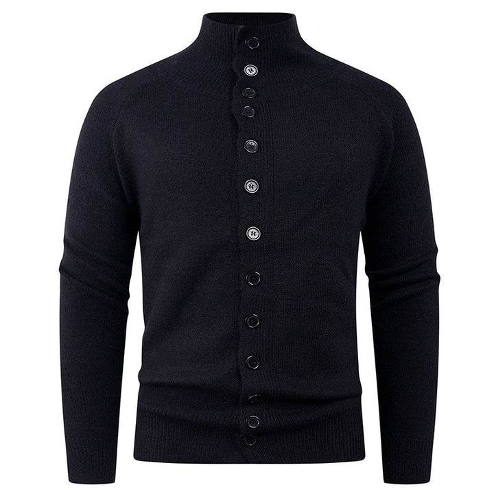Men's cardigan with modern stand-up collar and button closure Lisslune