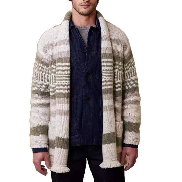 Men's cardigan with modern pattern and practical pockets Lisslune
