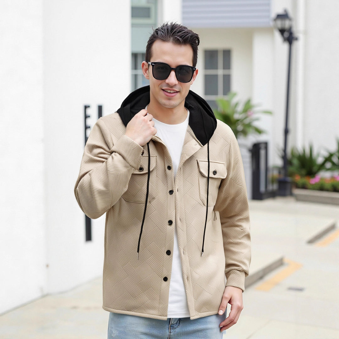 Men's fashionable hybrid jacket with detachable hood and practical pockets Lisslune
