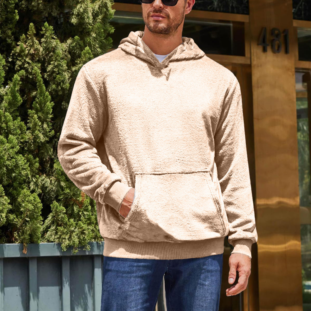 Men's cozy fleece hoodie with kangaroo pocket Lisslune