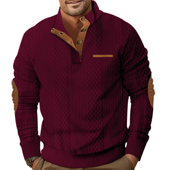 Men's knit sweater with textured design and contrast details Lisslune