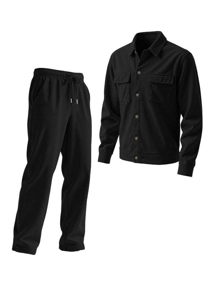 Men's casual tracksuit with textured top and elastic waistband Lisslune