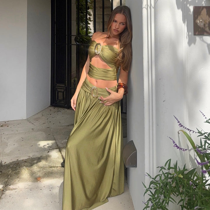 Women Two-Piece Maxi Dress with Sophisticated Design and Elegant Details Lisslune