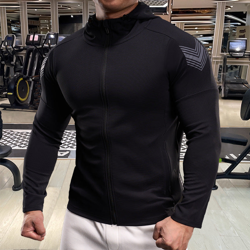 Men's Sports Jacket with Breathable Material and Reflective Details Lisslune