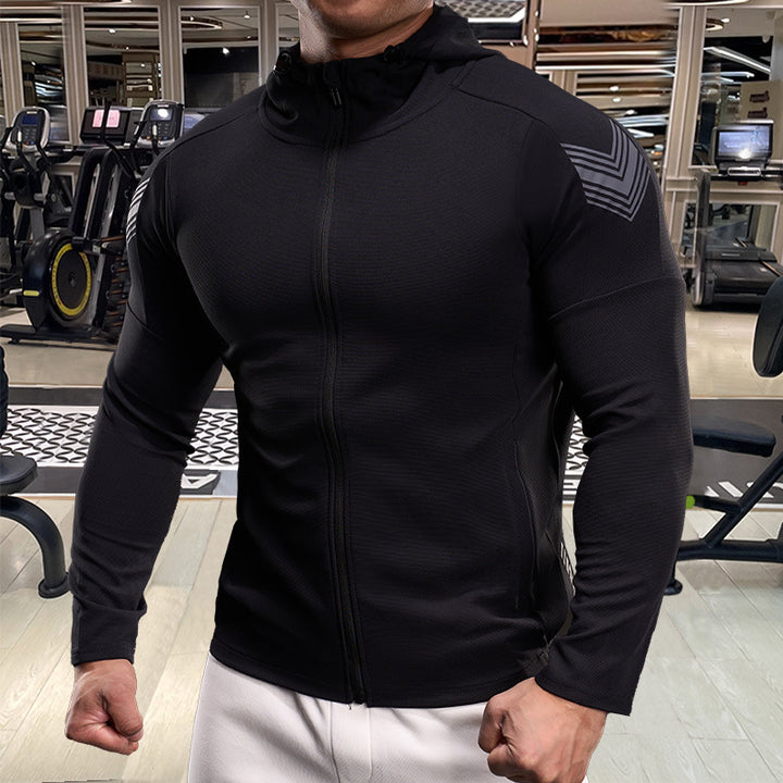 Men's Sports Jacket with Breathable Material and Reflective Details Lisslune