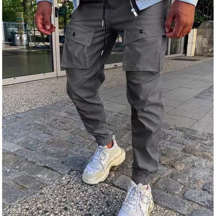 Men's cargo pants with many pockets and elastic cuffs Lisslune
