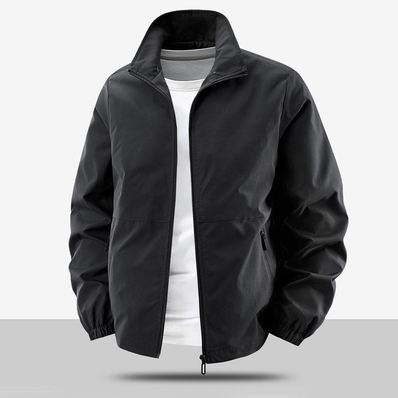 Men's Lightweight Functional Jacket with Adjustable Collar and Practical Pockets Lisslune