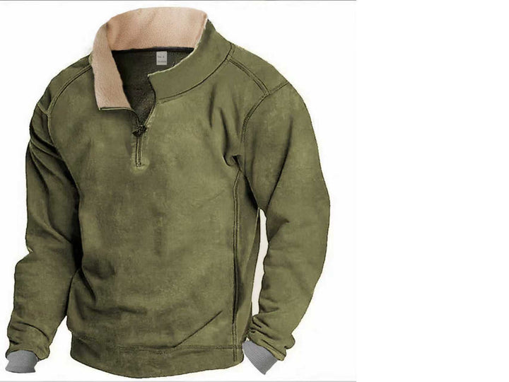Men's fleece pullover with a high collar and practical side pockets Lisslune